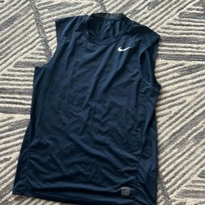 Nike Pro Dri Fit Sleeveless Top - Navy. - Large